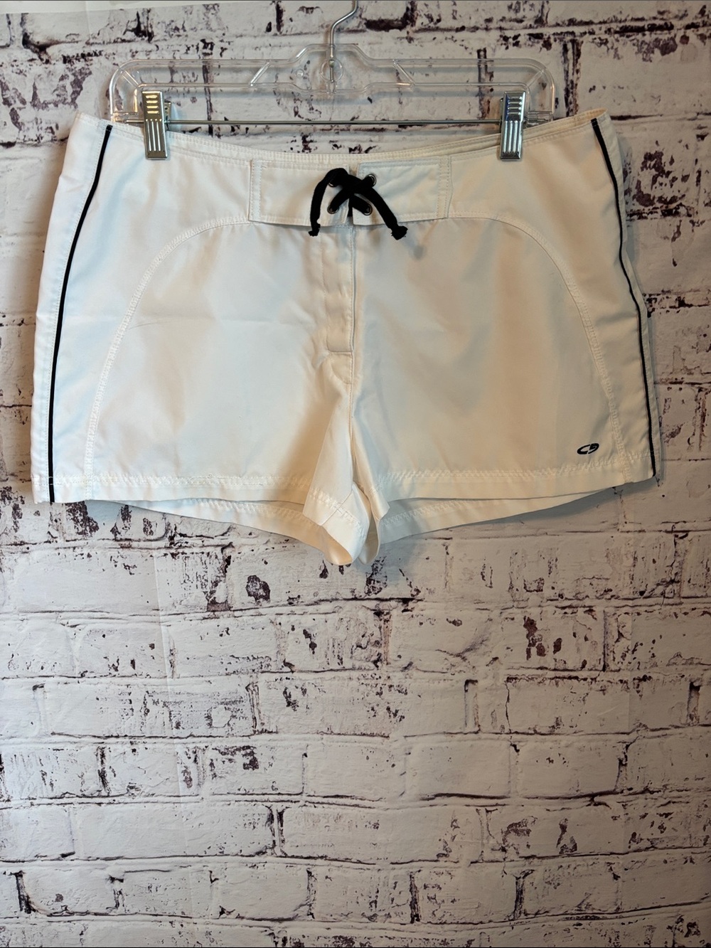 Champion Women’s White Active Swim Shorts with Black Trim